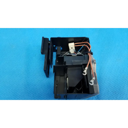Black plastic electrical switch housing with exposed wiring and terminals for topcon trc-nw8 halogen illumination lamp assembly