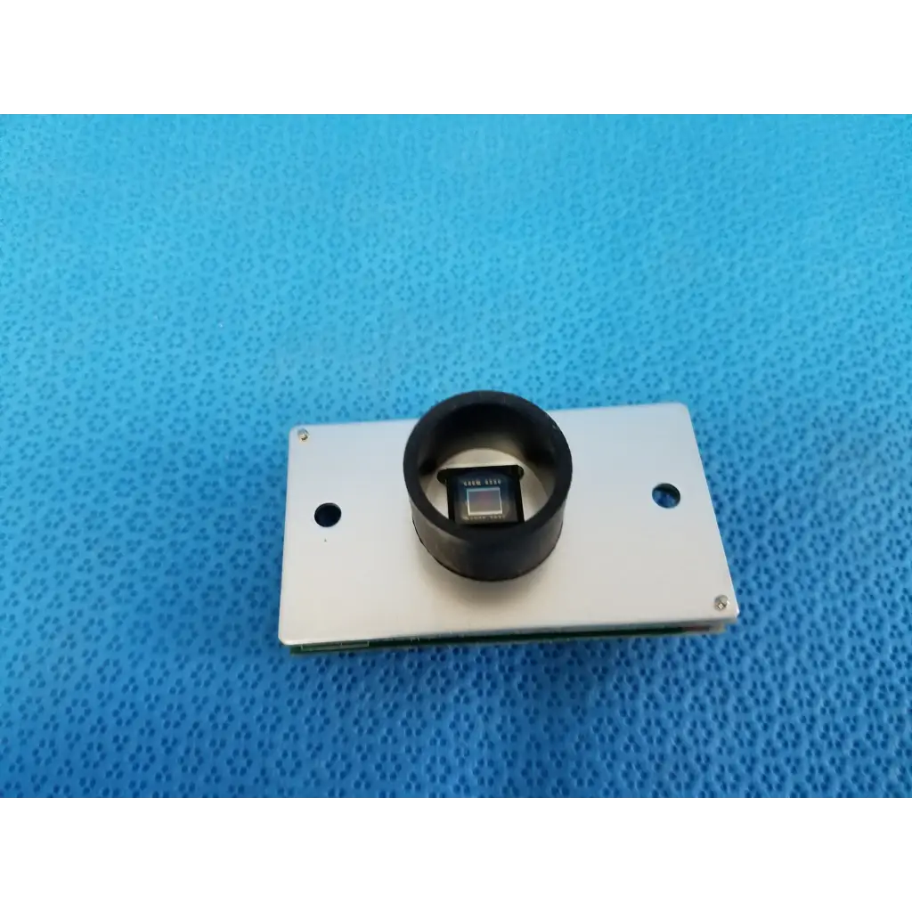 Silver rectangular internal image sensor board with black cylindrical lens housing for topcon trc-nw8 retinal camera