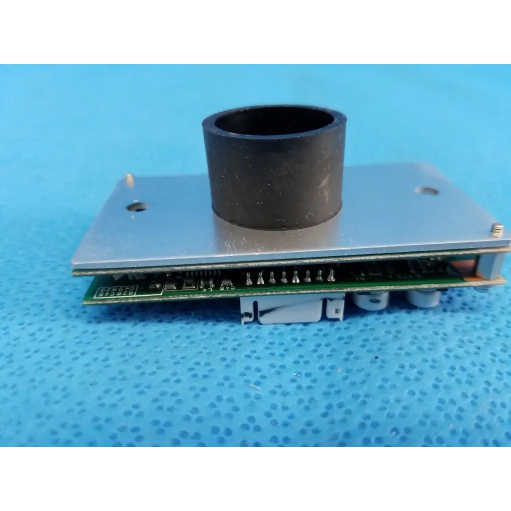 Silver rectangular internal image sensor board with black lens mount and green circuit for topcon trc-nw8 retinal camera