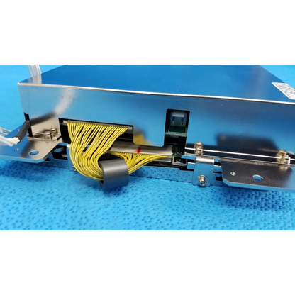 Silver metallic internal lcd display screen monitor with yellow bundled cables for topcon trc-nw8 retinal camera
