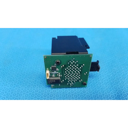 Green circuit board with black components and silver solder points for internal lcd dot matrix fixation target board max7221cwg