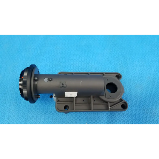 Black cylindrical main optical lens barrel focus drive block assembly with textured grip for topcon trc-nw8 camera