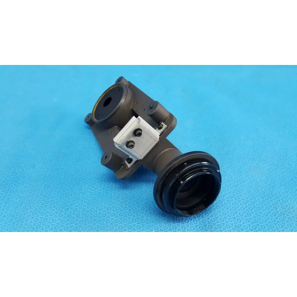 Dark gray metallic internal main optical lens barrel focus drive block assembly with black rubberized ring for topcon trc-nw8