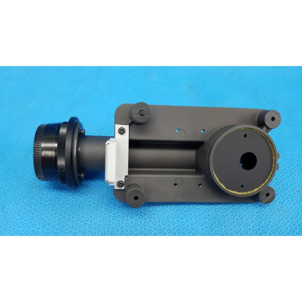 Black and gray lens barrel focus drive assembly with porro prism and camera adapter for topcon trc-nw8 retinal camera
