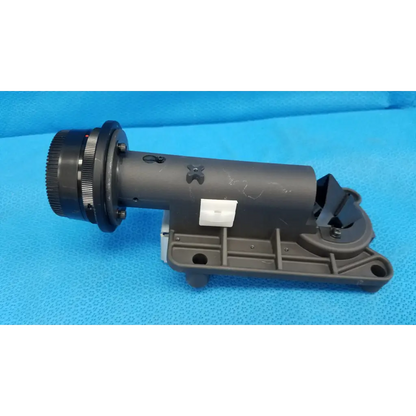 Black plastic lens barrel focus drive block assembly with textured focus ring and porro prism for topcon fundus camera