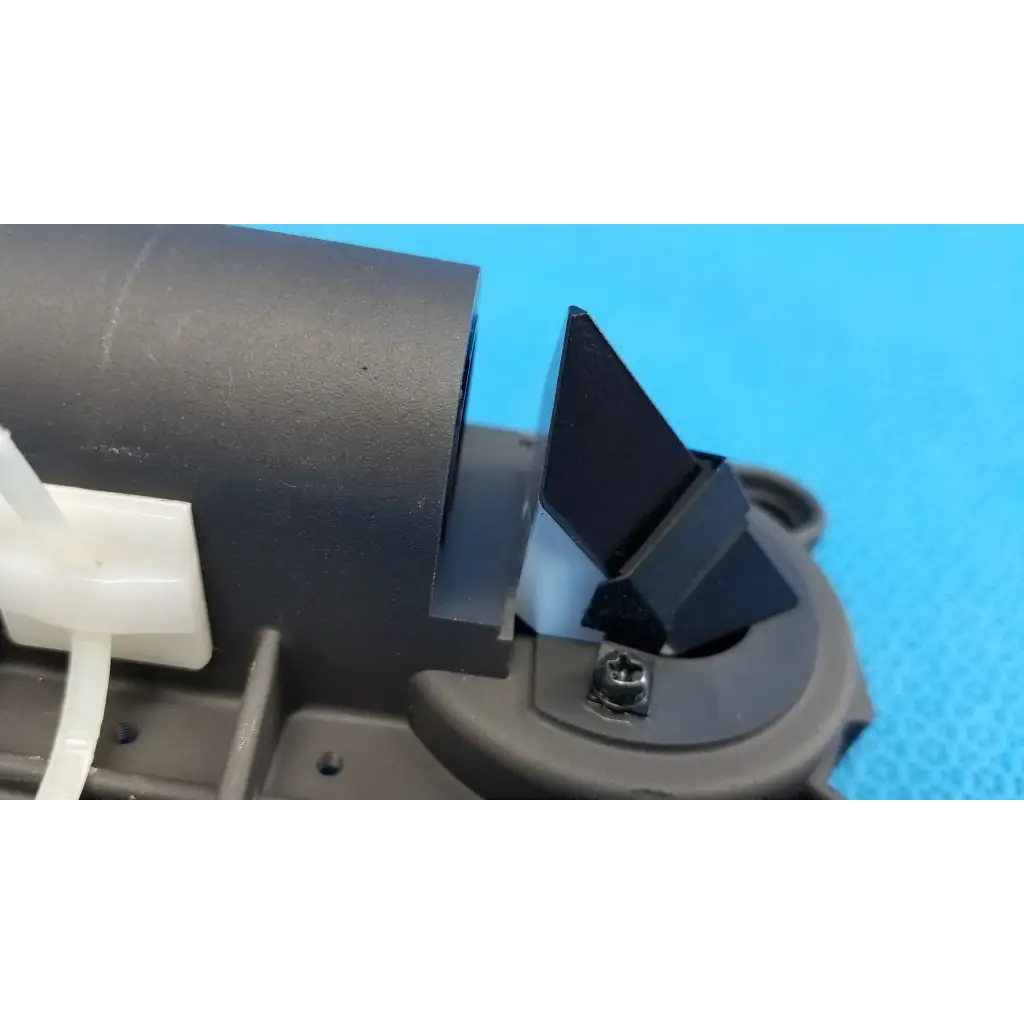 Black plastic internal main optical lens barrel focus drive block assembly with porro prism and central screw fastening