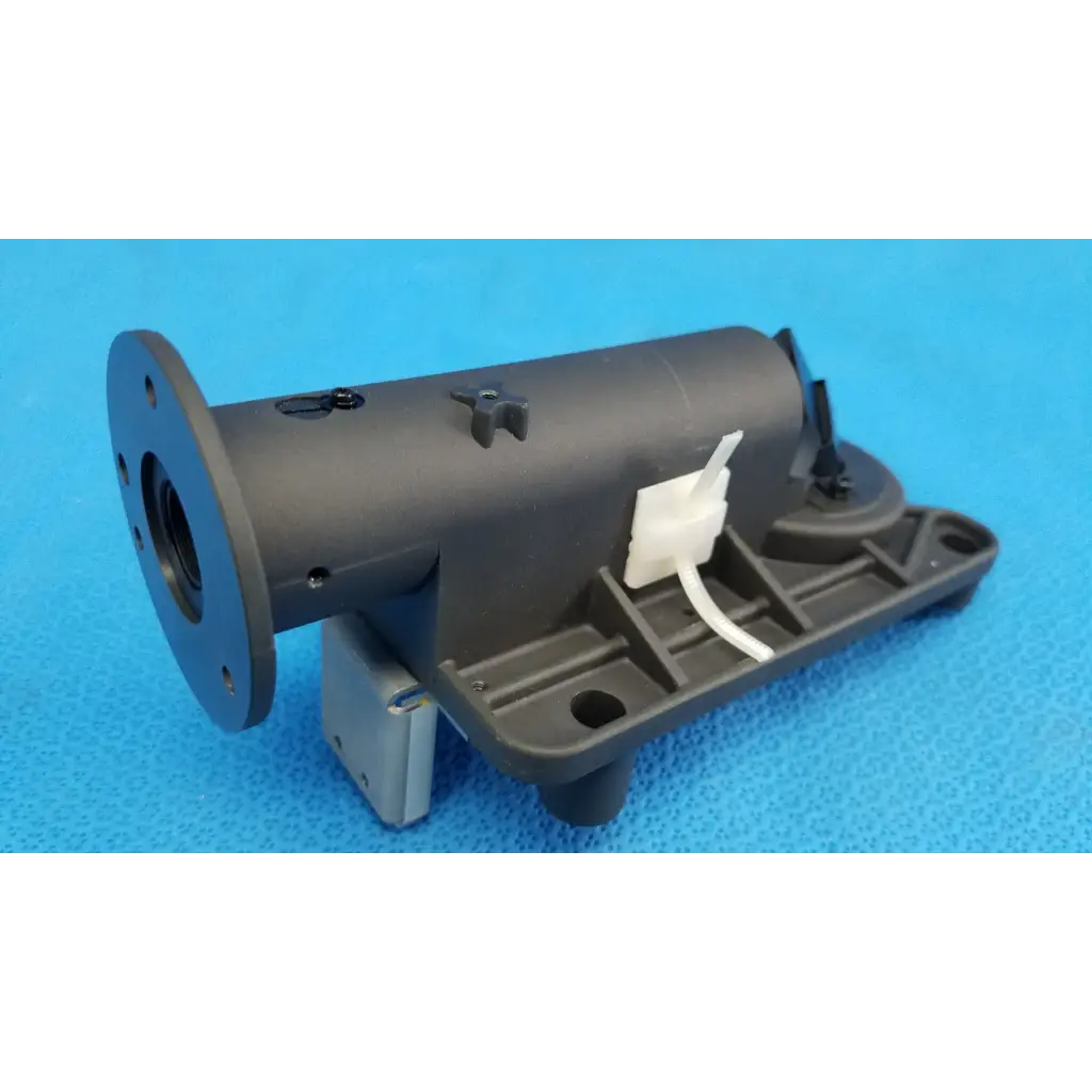Internal main optical lens barrel focus drive block assembly with porro prism featuring black plastic pump and white connector