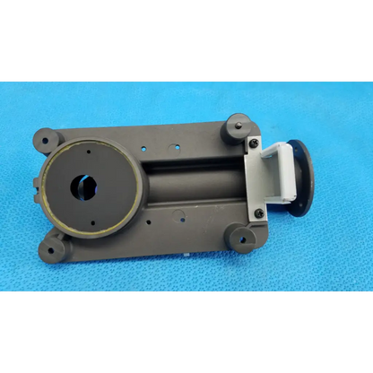 Gray plastic internal main optical lens barrel focus drive block assembly with porro prism and metallic accents for topcon trc-nw8