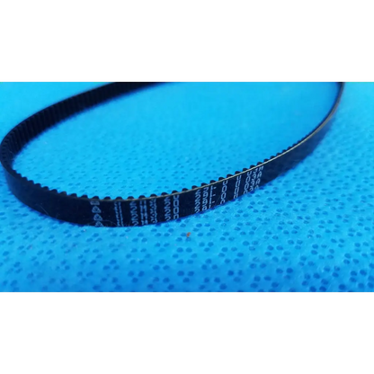 Black rubber mechanical drive timing belt with teeth and white specifications for Topcon TRC-NW8 retinal camera