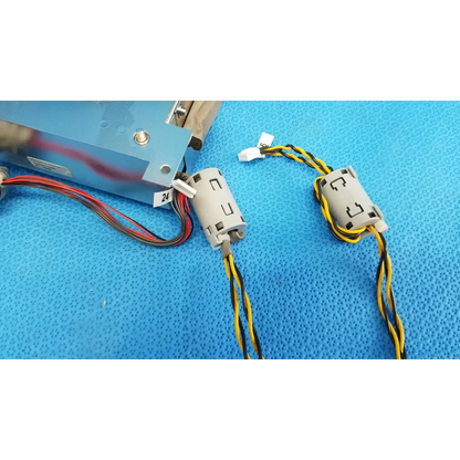 Gray plastic connectors with black and yellow wires on motherboard cpu core computer for topcon trc-nw8 retinal camera