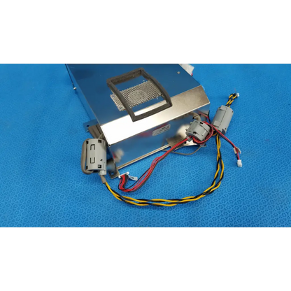 Silver metallic internal motherboard cpu core power supply unit with mesh vent and multi-colored wiring for topcon retina camera
