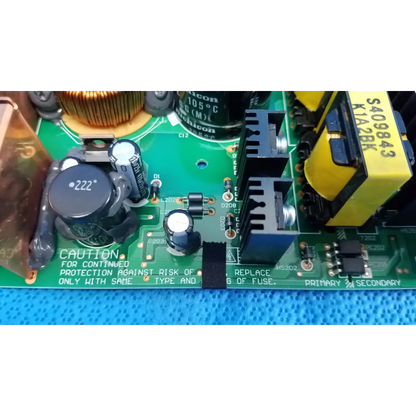 Internal nichicon yddt2811 green power supply board with black capacitors and yellow transformer for topcon fundus camera