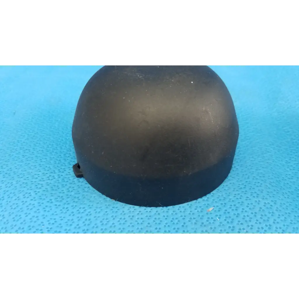 Black matte objective lens rubber dust cap with textured surface and side tab for topcon trc-nw8 retinal camera