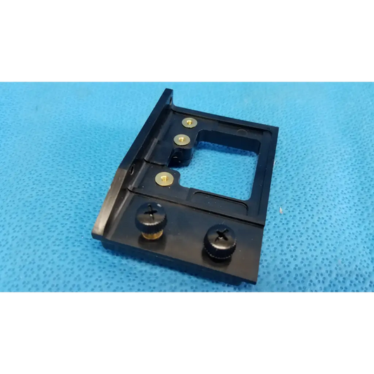 Black plastic internal optical alignment mirror mount slider bracket with gold screws and black caps for topcon trc-nw8