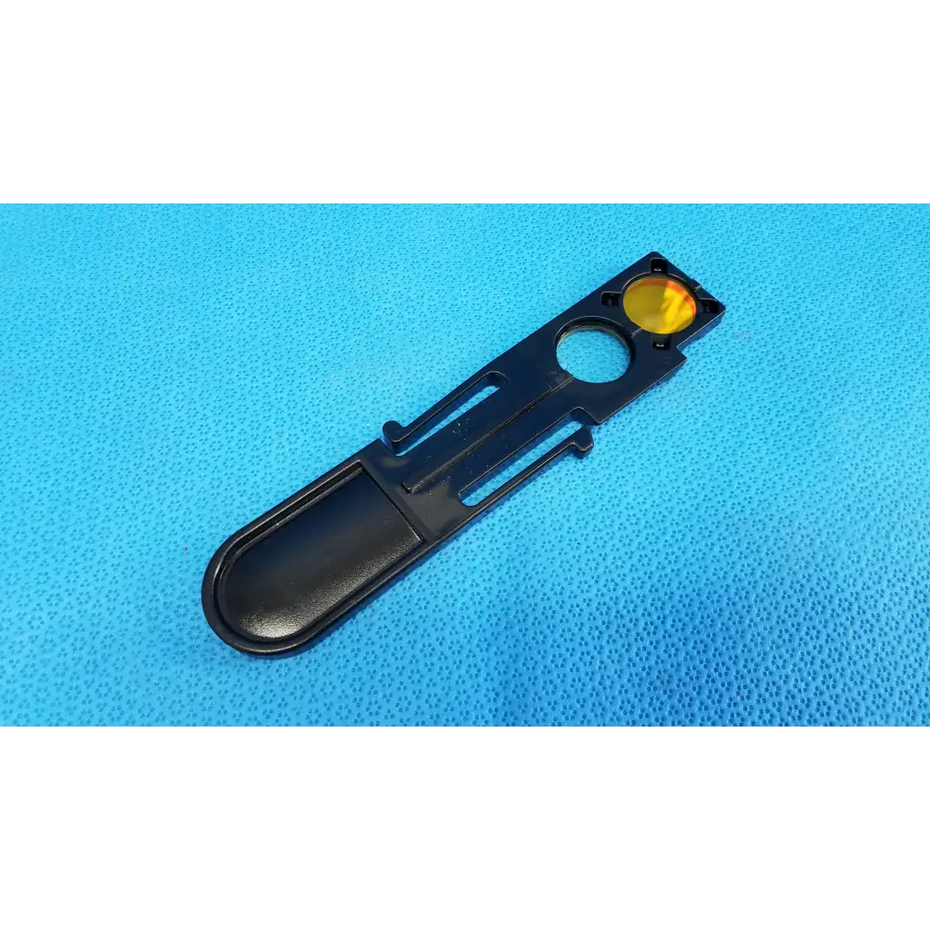 Black plastic optical filter slider with yellow reflective blade for topcon trc-nw8 fundus retinal camera