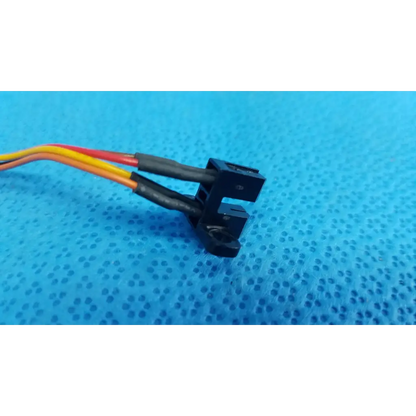 Black plastic internal optical slot photo interrupter limit sensor cable assembly with red yellow and orange wires for topcon