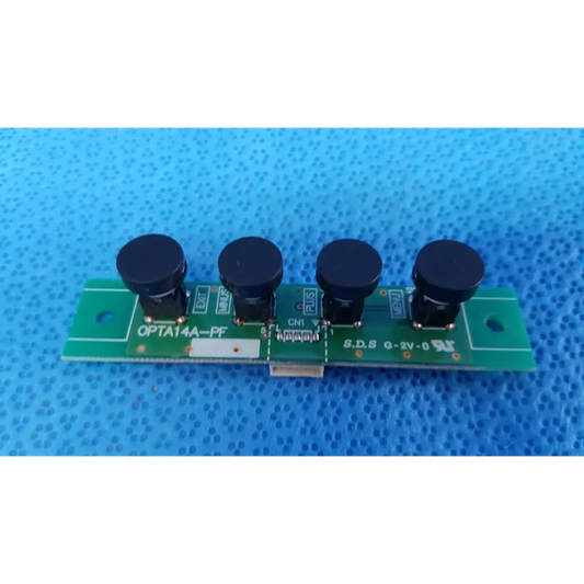 Green circuit board with four black cylindrical components for internal osd control menu switch button pcb board opta14a-pf