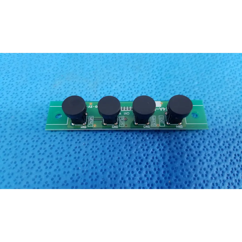 Green circuit board with four black cylindrical components for internal osd control menu switch button pcb board opta14a-pf