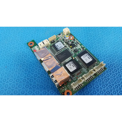 Green circuit board logic motherboard board with black integrated circuits and copper heat sinks for fundus retinal camera