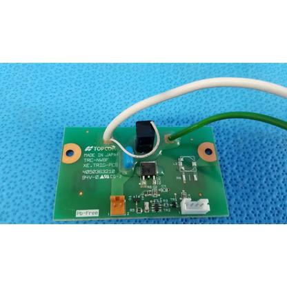 Green rectangular xenon flash trigger pcb board with topcop brand and white cable for topcon trc-nw8 retinal camera