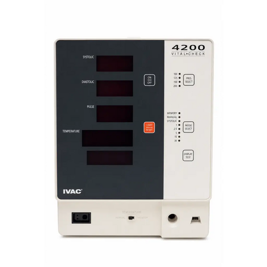 White and black ivac 4200 vital-check patient monitor with digital display for vital signs monitoring