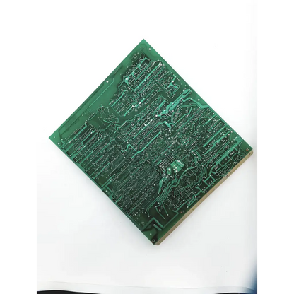 Green rectangular printed circuit board with intricate copper traces and solder pads for ivy biomedical bbdg2-6 22523sm