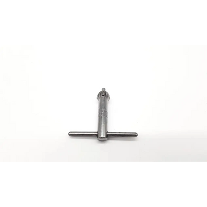 Silver metal jacobs 1m kim key stainless steel drill chuck with t-shaped handle and gear-like top