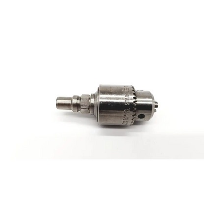 Stainless steel jacobs drill chuck 2ba with machined metallic finish and engraved text for 3/8 inch capacity use