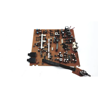 Brown circuit board with black and silver electronic components in jalco power supply bbbdg2-7 model power supply