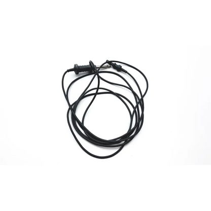 Black coiled monopolar rf cable jarit 600-290 with two black plastic connectors and metal clip for medical use