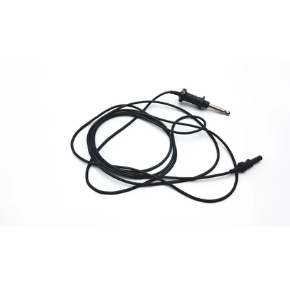 Black coiled monopolar rf cable jarit 600-290 with one metallic tip and one solid black connector plug