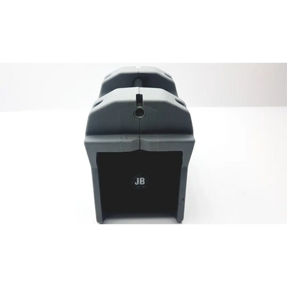 Gray plastic jb industries tool case with black interior and molded handle for piston refrigerant recovery unit