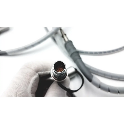 Jedmed 39-8160 4.0mm metallic video otoscope head with camera attachment and dark interior showing internal components