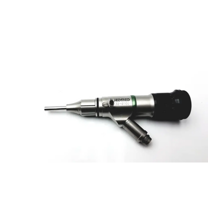Jedmed 39-8160 video camera otoscope head with a silver and black metallic body and green accent band ergonomic grip
