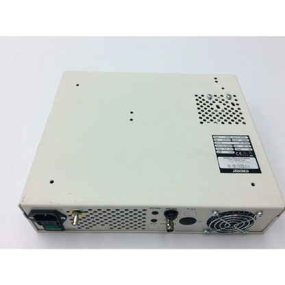 Beige jedmed 918714 xe30-eco ntsc video otoscope console power supply unit with perforated ventilation and connectivity ports