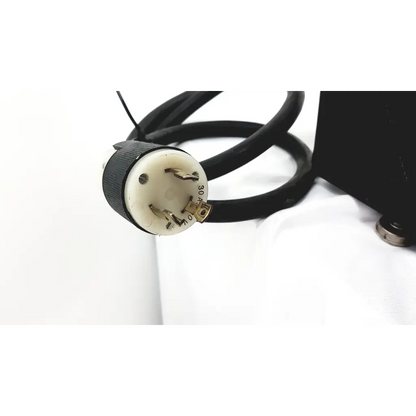 Black power cord with white three-pronged plug and gold contacts for Jelenko Accu-Therm II PD furnace ab1-4 2923sm
