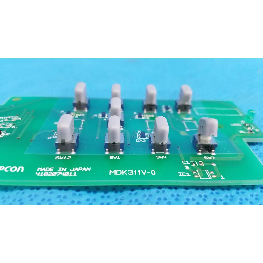 Green joystick base control button matrix pcb with gray toggle switches for topcon trc-nw6sf retinal camera
