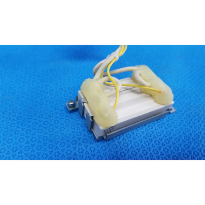 Silver rectangular resistor block assembly with yellow wires and beige connectors for topcon trc-nw6s retinal camera