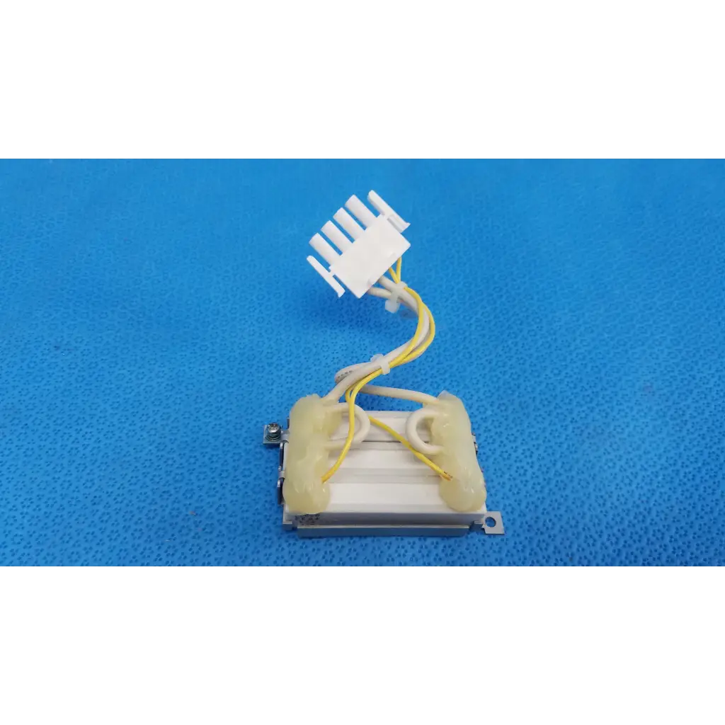 White plastic resistor block assembly with yellow wires attached to metallic part for Topcon TRC-NW6S retinal camera
