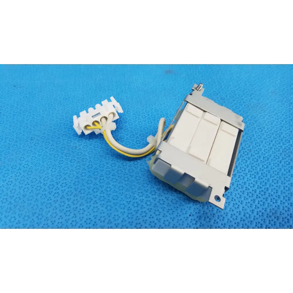 Gray plastic resistor block assembly with three white toggle switches and yellow wire for topcon retinal camera