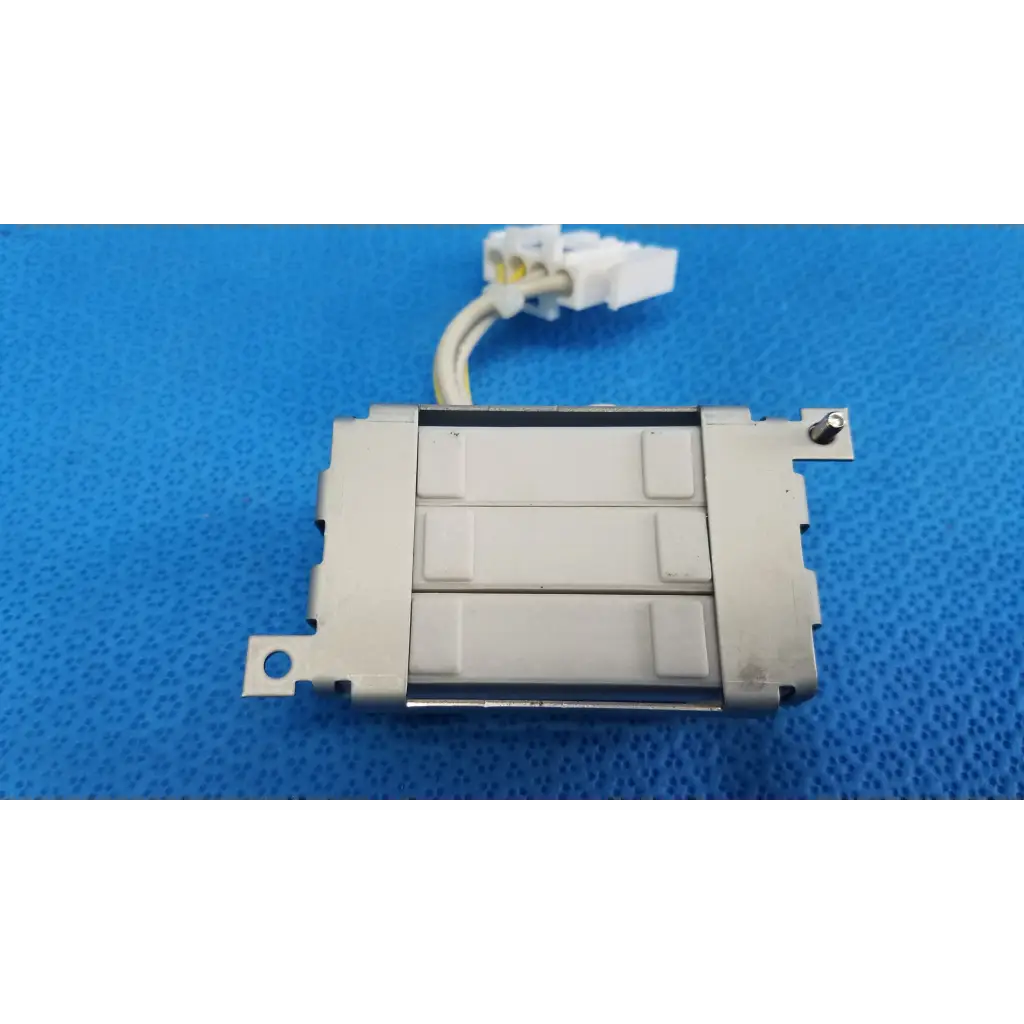 White plastic and metal projector lamp housing with three rectangular light panels for topcon retinal camera resistor block assembly