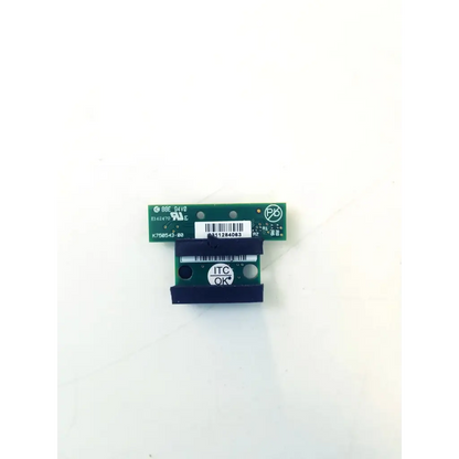 Green circuit board with black plastic connector and white labeling in k750543-00 circuit board for electronics use
