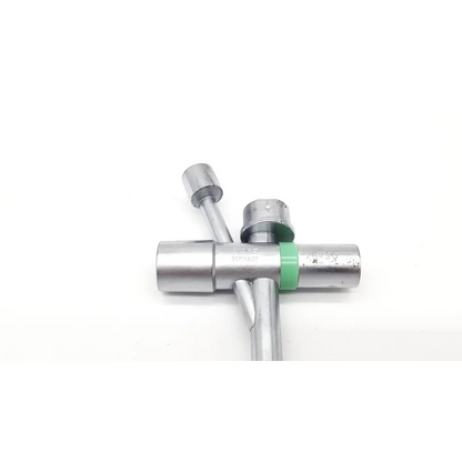 Silver metal lug wrench with green rubber band on socket for karl storz 10338b doezel hulst scope tube