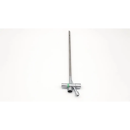 Silver karl storz 10338b doezel hulst scope tube with long slender shaft and t-shaped handle with green banding