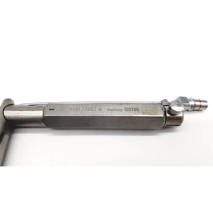 Silver metallic karl storz 10970b carlos mediatinoscope with engraved markings and knurled adjustment knob
