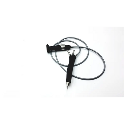 Karl Storz intubation fiberscope in black and silver with a coiled gray cable for medical airway management
