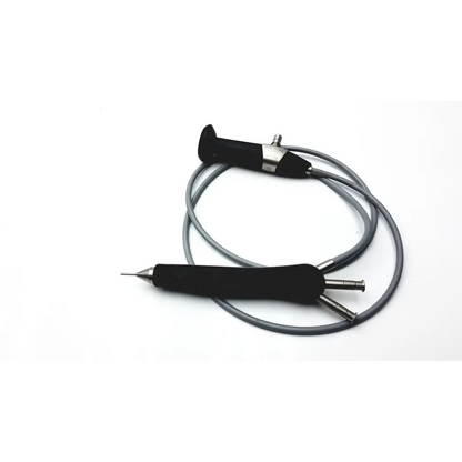 Black-handled Karl Storz intubation fiberscope with gray cable and metallic joints for medical endoscopy use