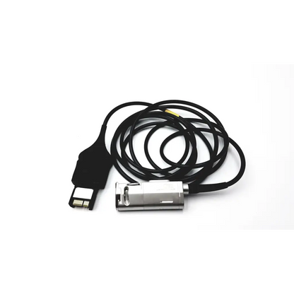 Silver metallic usb flash drive with black coiled cable for karl storz imaging precise medical procedures use