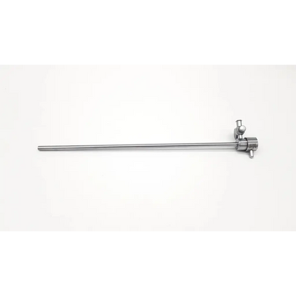 Silver karl storz 26156e cannula with long slender metallic shaft and complex jointed head featuring multiple knobs