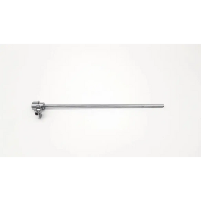 A sleek metallic karl storz 26156e 30° cannula with a long cylindrical shaft and complex jointed head for surgical use